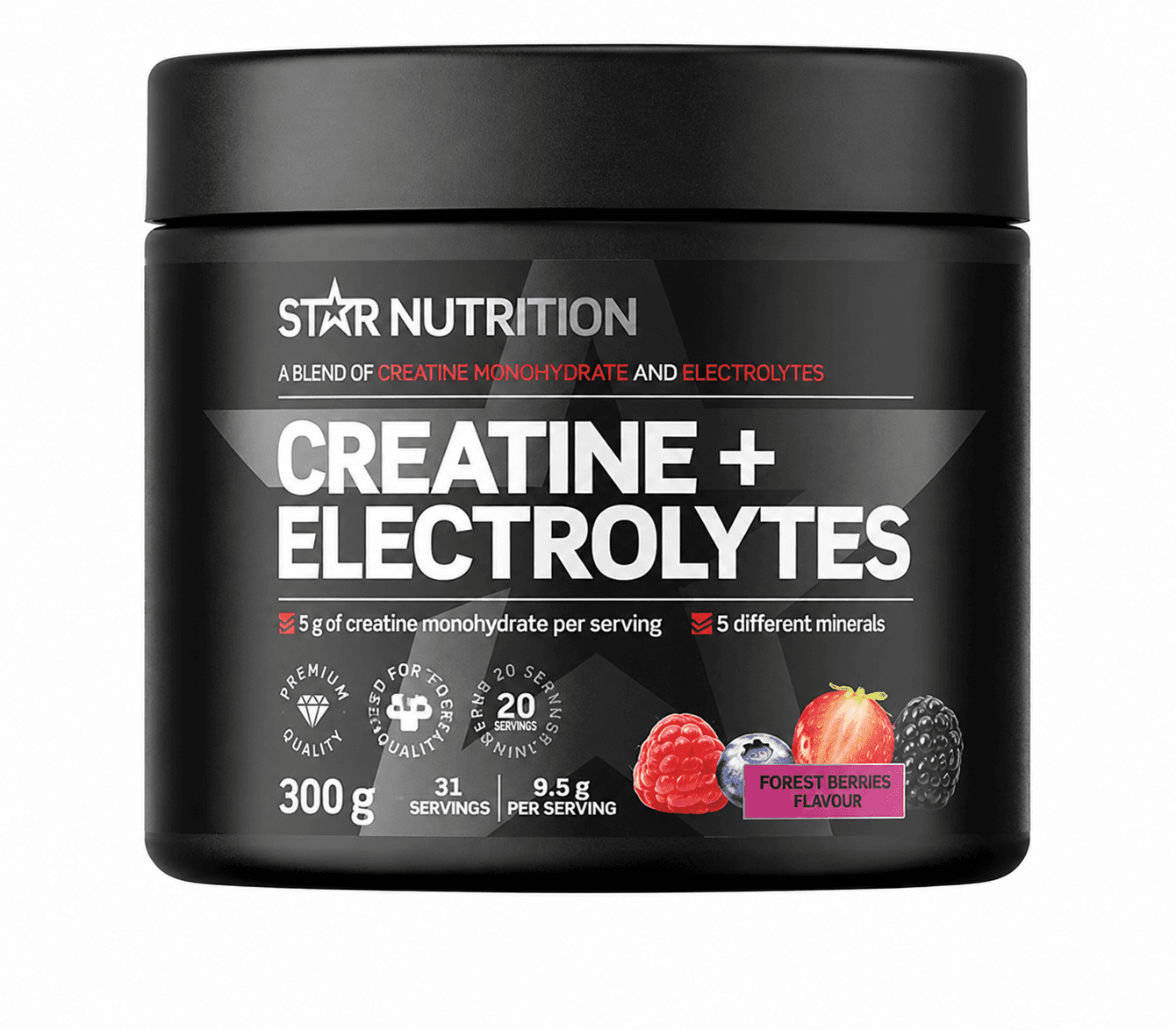 Creatine + Electrolytes 300 g Forest Berries bilde 1